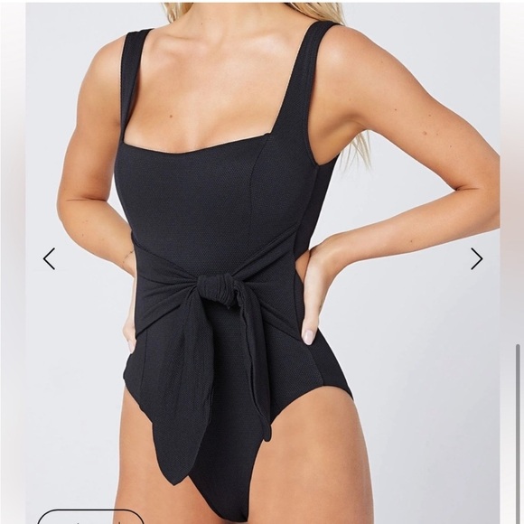 New L Space Balboa One Piece Swimsuit Tie Waist Black Sz L - Picture 12 of 13